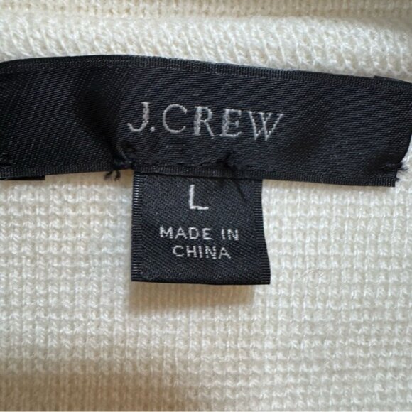 J.Crew 365 Women L Cream Sophie Merino Wool Open Front Sweater Blazer J0244 - Picture 4 of 12